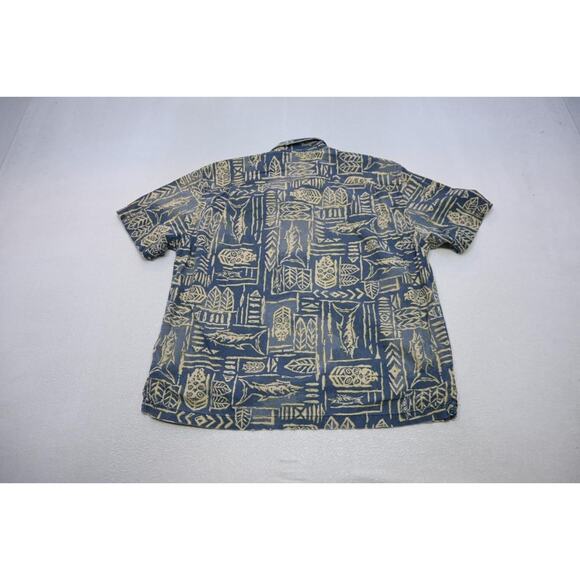 VTG Abercrombie & Fitch Aztec Tribal Southwest Hawaiian Shirt Mens Sz Large - Picture 10 of 10